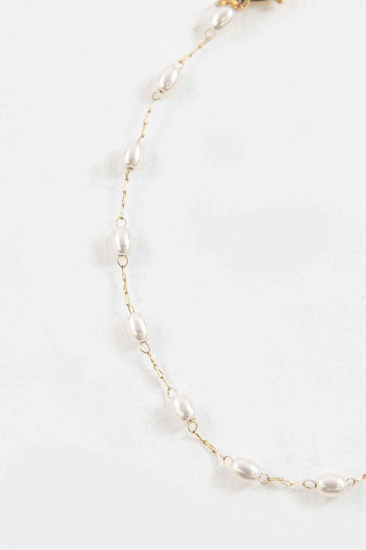 Oval Pearl Spaced Bracelet