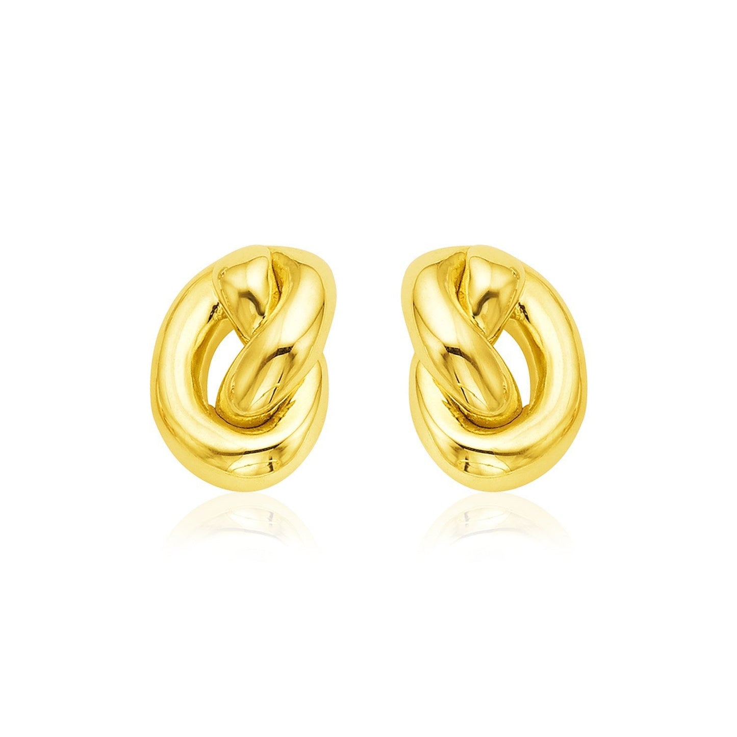 14k Yellow Gold Polished Knot Earrings