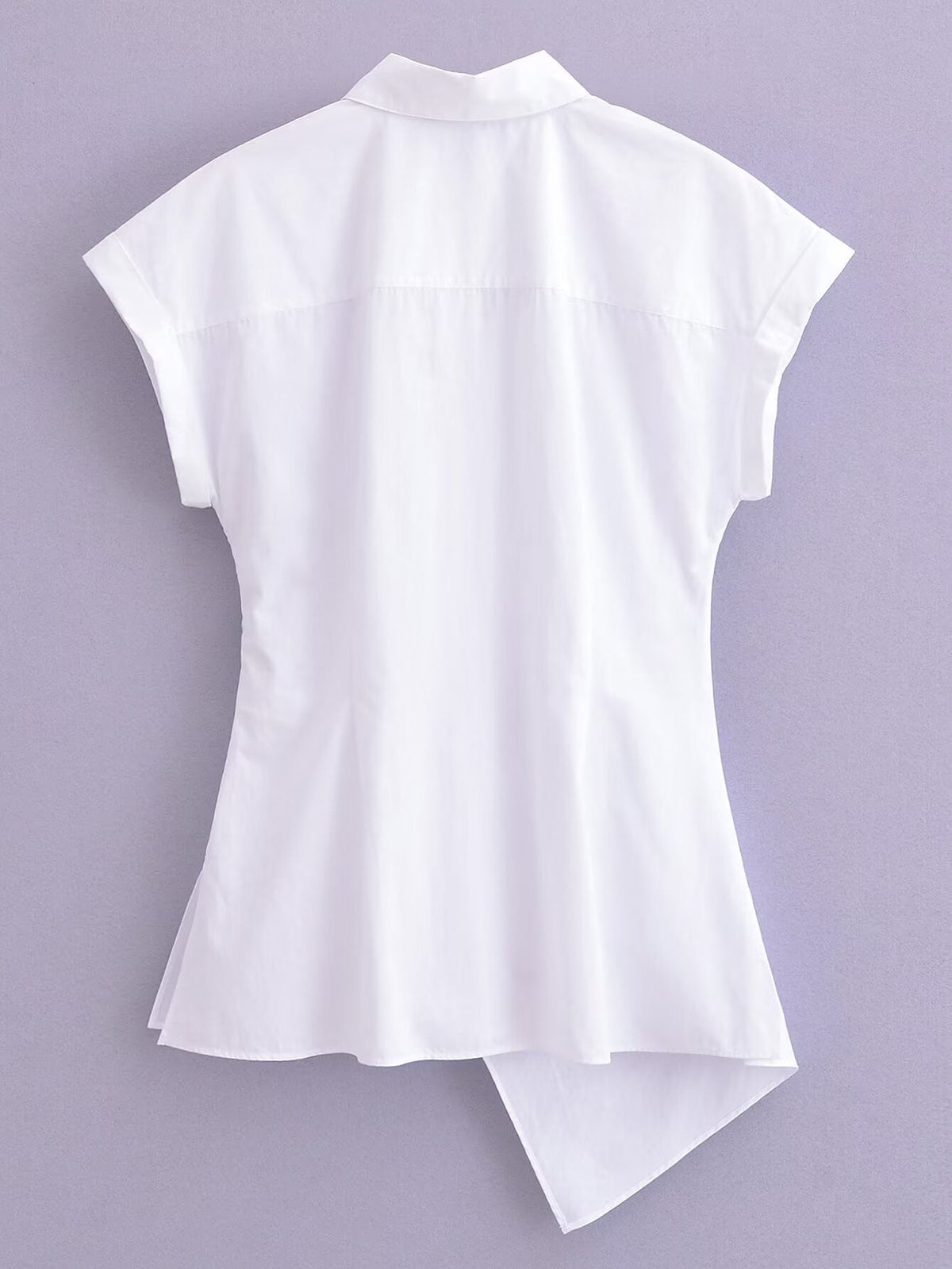Spring Summer Type Elegant Retro Design Lace up White Shirt Poplin Shirt Women Tops