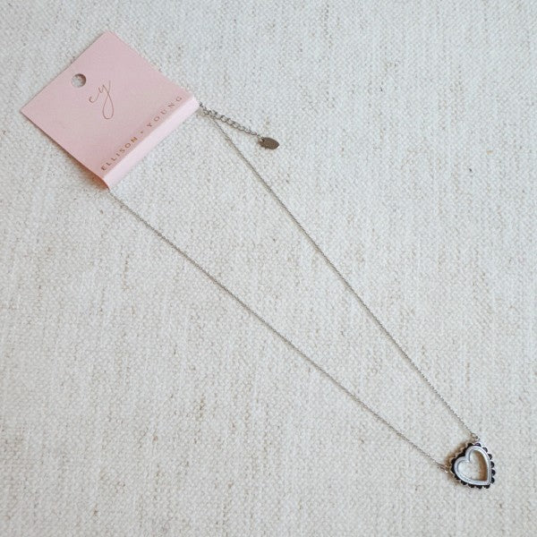 Preciously Scallop Edged Heart Necklace