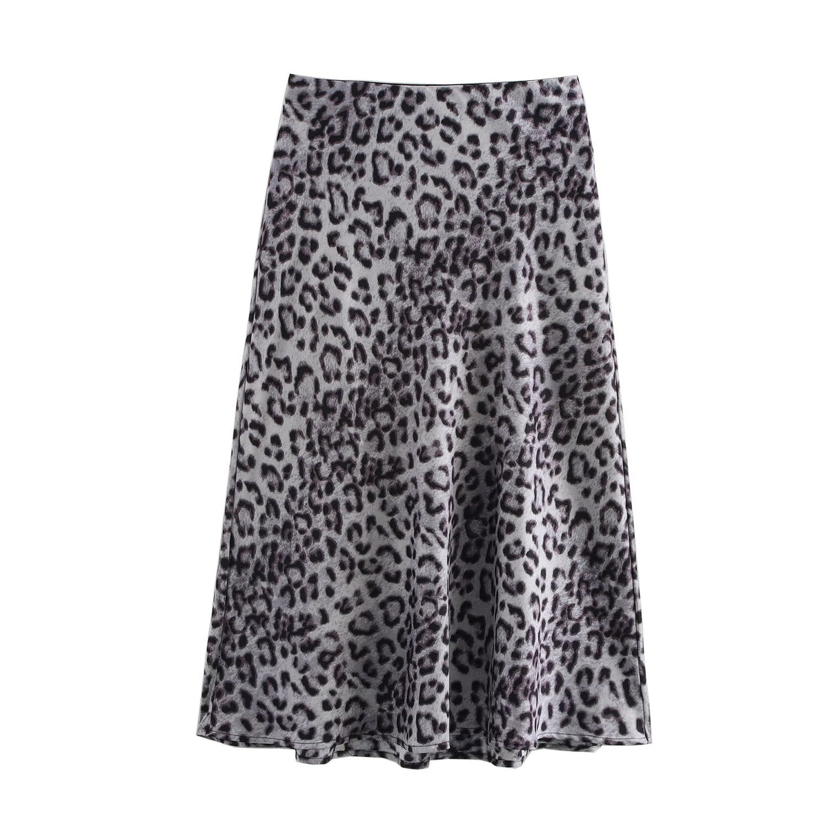 Women Fashionable Elegant Elastic Waist Leopard Print Printed Midi Skirt