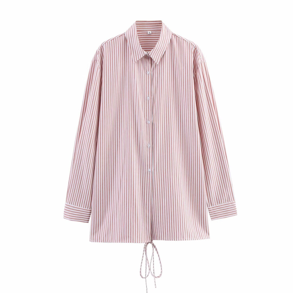 Spring Shirt Top Long Loose Casual Striped Minority