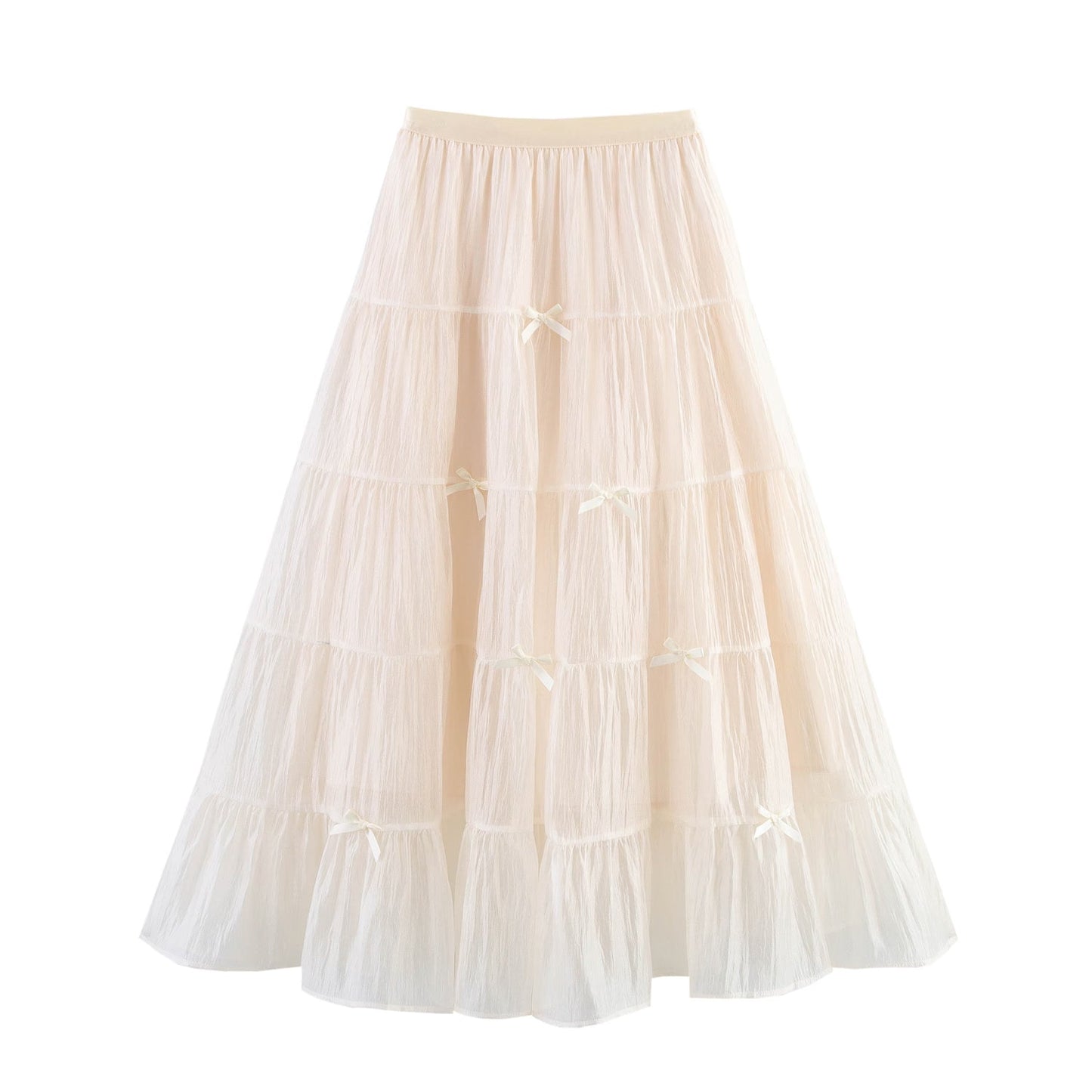 Spring Women Clothing Three Dimensional Bow Fairy Multi Layer Gauze Gauze Skirt Tiered Skirt