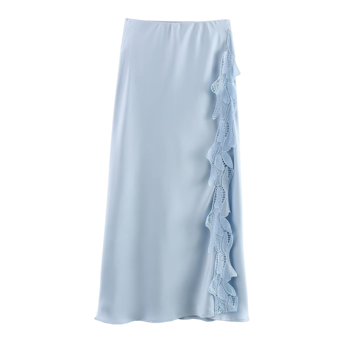 Skirt High Waist Slimming A line Skirt Women Hip Wrapped Skirt Lace Satin