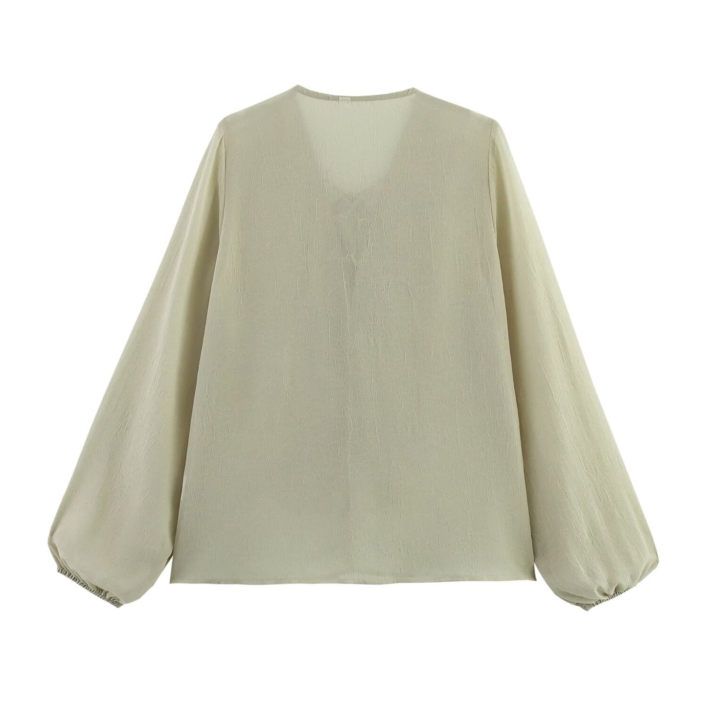 Women Clothing Spring Summer Casual Laminated Decoration Translucent Shirt