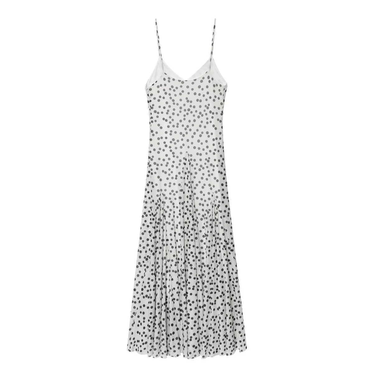 Women Clothing Fashionable Polka Dot Printed Long Sling Dress