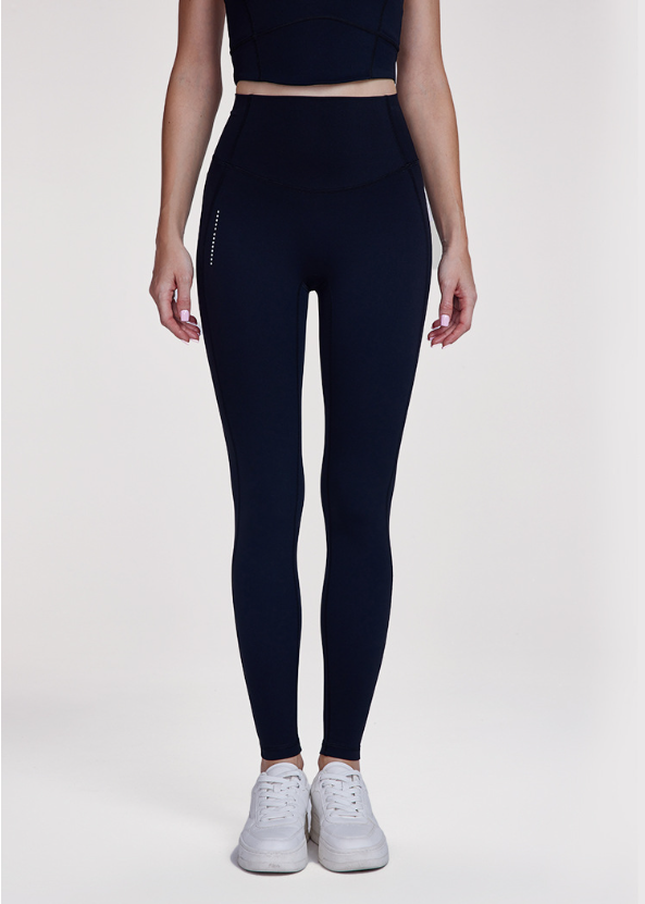 Back Pocket Yoga Trousers Women Antibacterial Inner Sports Tights Reflective Printed Night Running Fitness Trousers