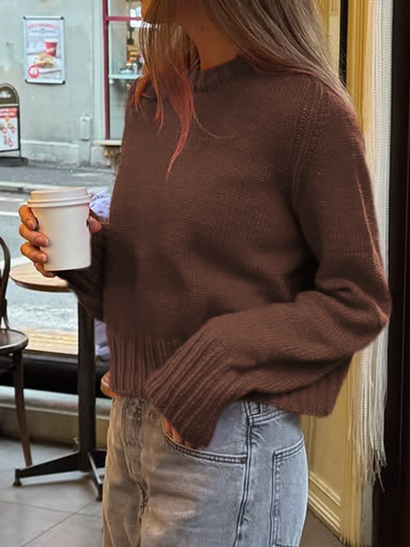Casual Long Sleeves Woolen T shirt Sweater Women Clothing Autumn Winter