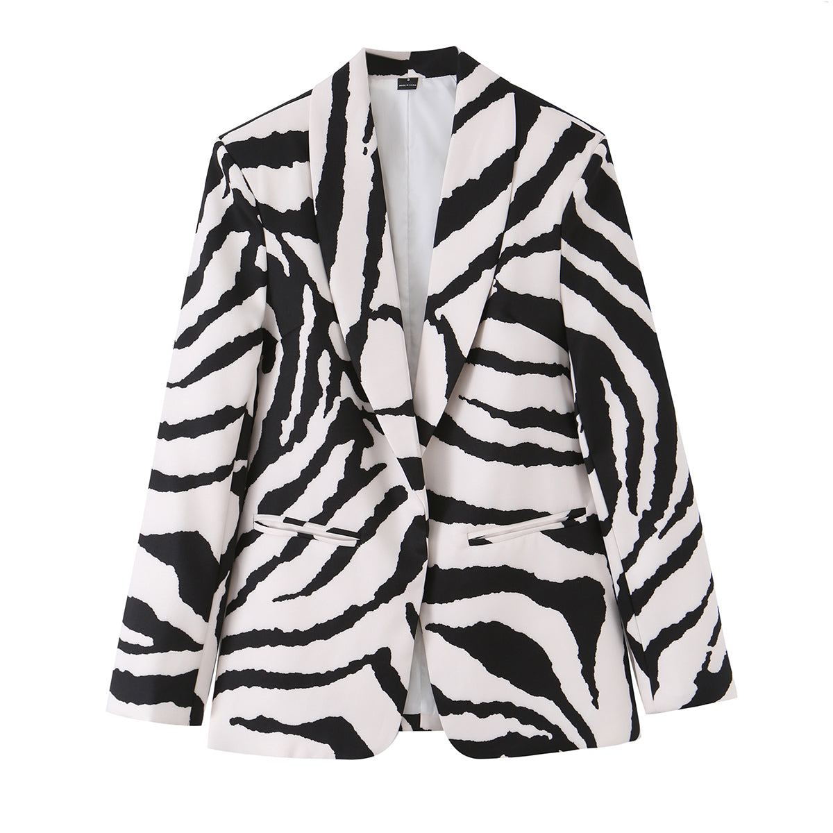 Women Clothing Summer Minimalist Quality Elegant Polka Dot Non Buckle Blazer