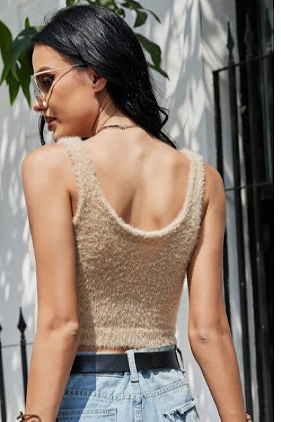 Fuzzy cropped cherry tank