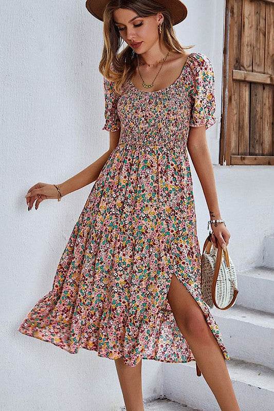 Floral Dress with Slit