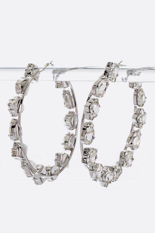 Oversize Bejeweled Hoop Earrings