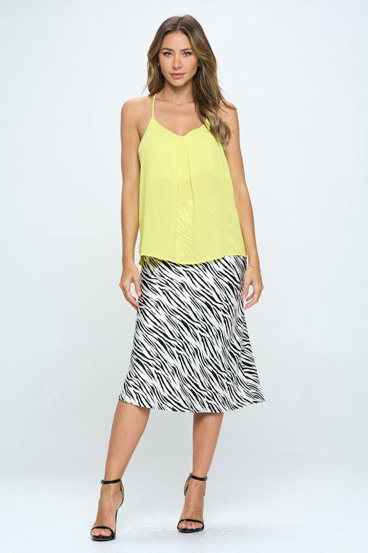 Made in USA Solid V neck Racerback Top