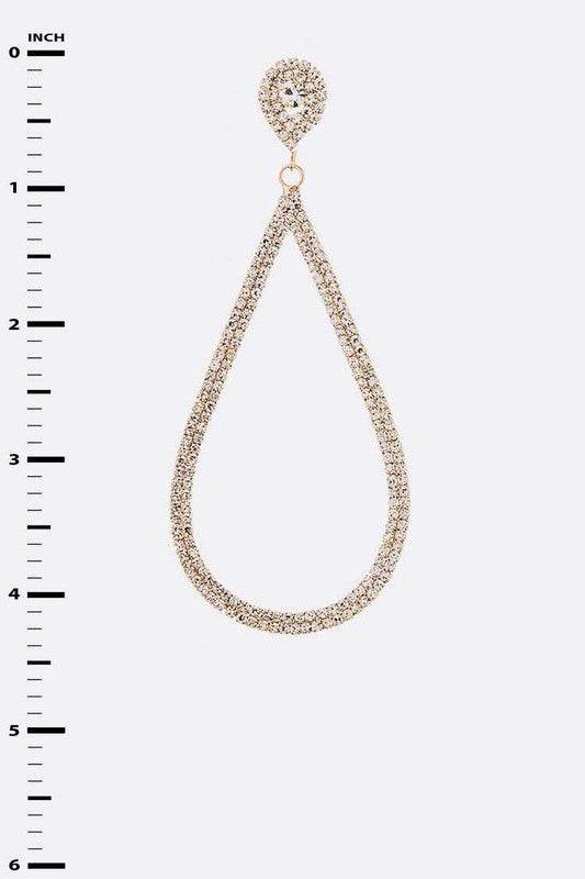 Rhinestone Oversize Teardrop Earrings