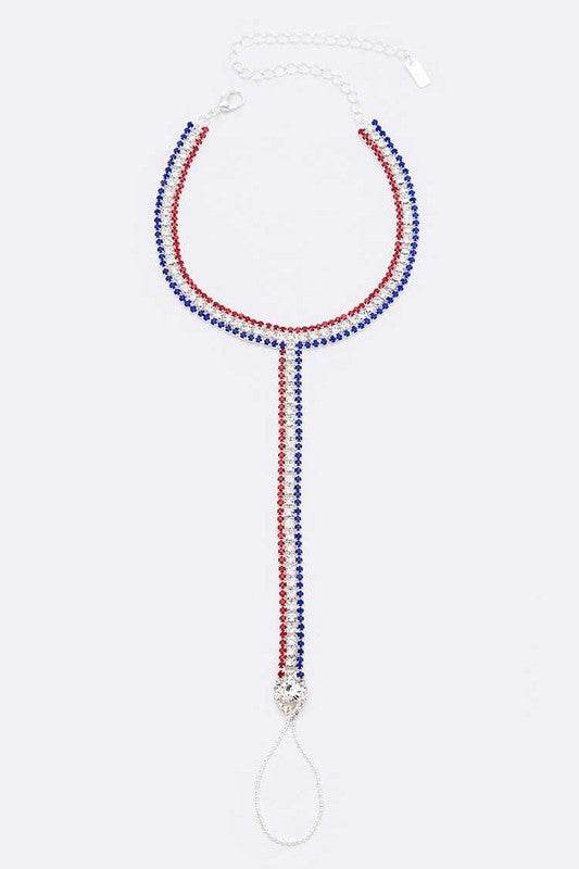 Americana Rhinestone Anklet