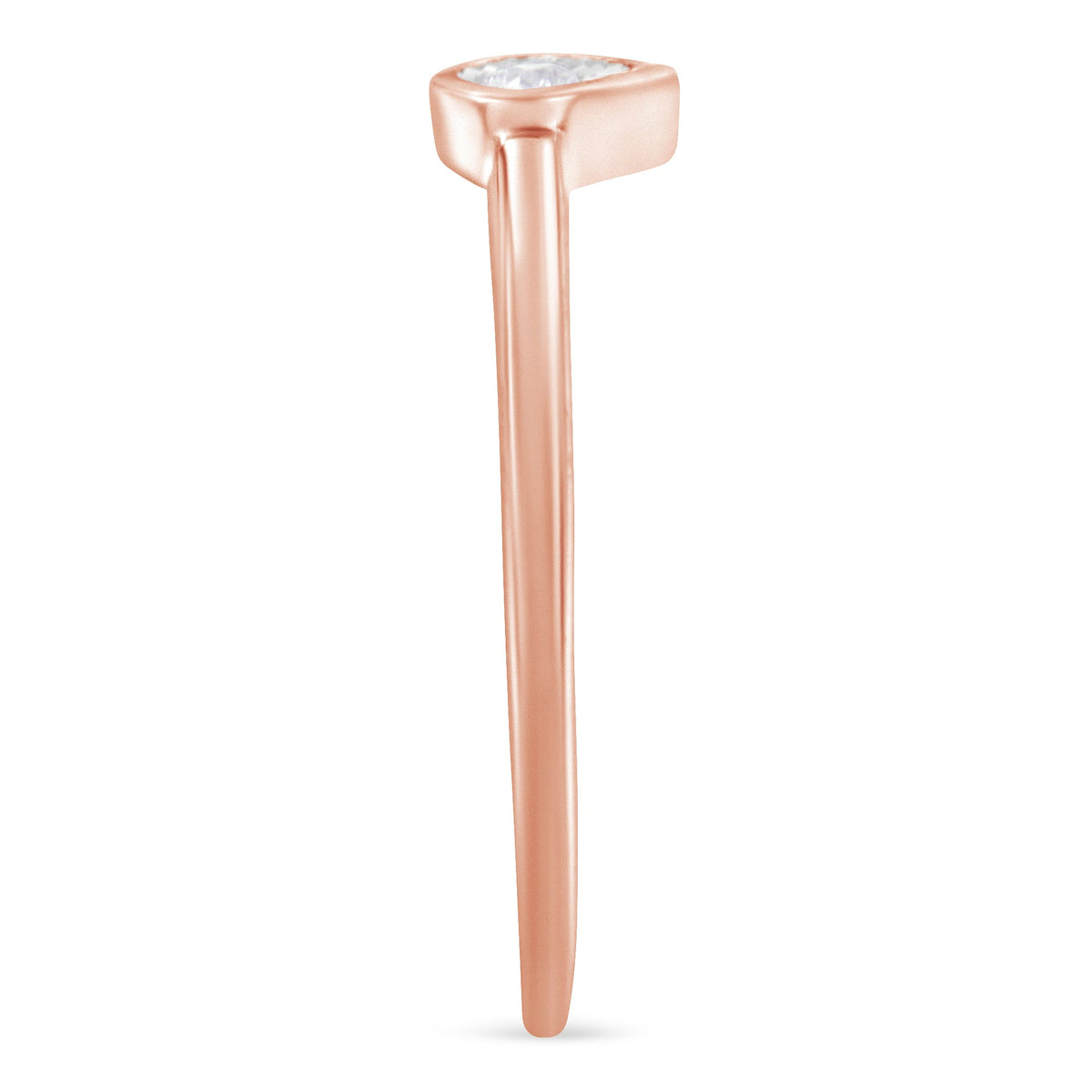 14K Rose Gold Plated .925 Sterling Silver 1/20 Carat Diamond Teardrop Pear-Shaped Miracle Set Petite Fashion Ring (J-K Color, I1-I2 Clarity) - Size 6