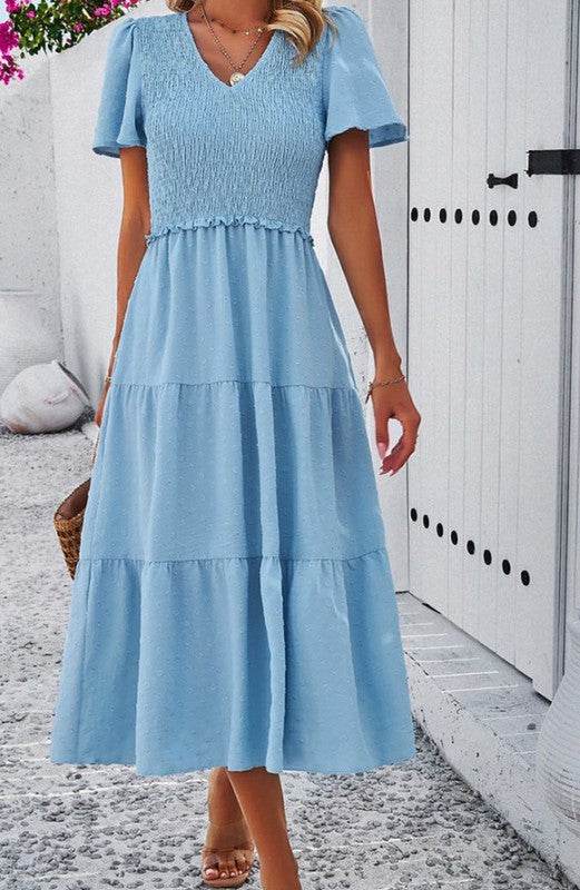Smocked midi Dress