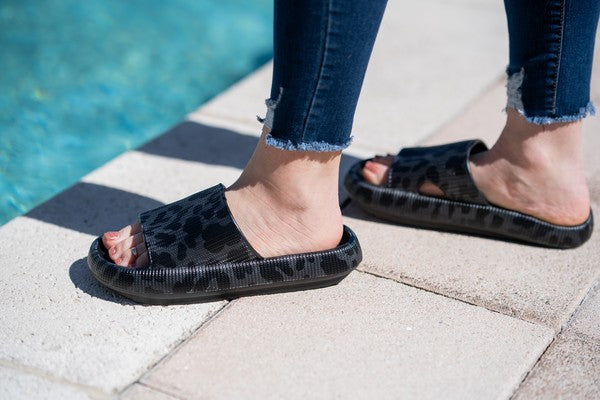 Black Leopard insanely Comfy Slides