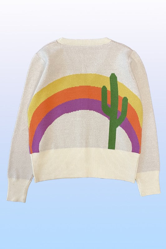 Cactus rainbow knit cardigan