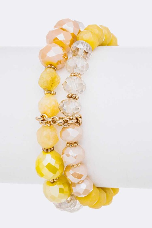 Mix Beads Stretch Bracelet Set