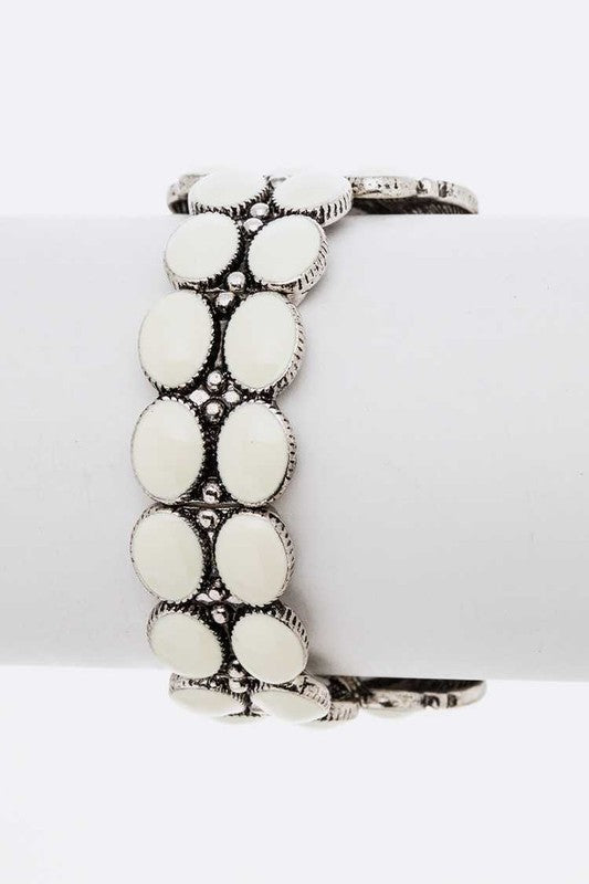 Genuine Stone Statemetn Stretch Bracelet