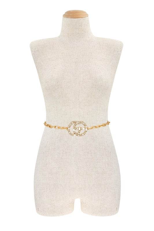 Baguette Stone GO Buckle Chain Belt