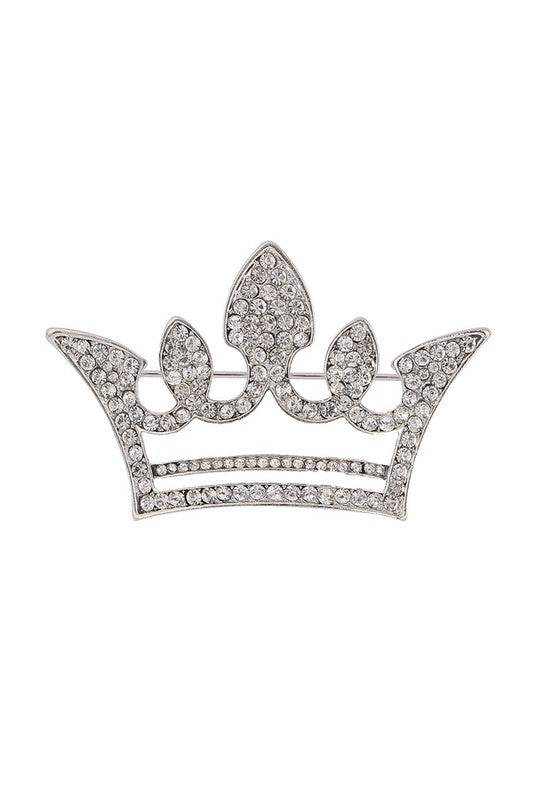 Rhinestone Crown Brooch