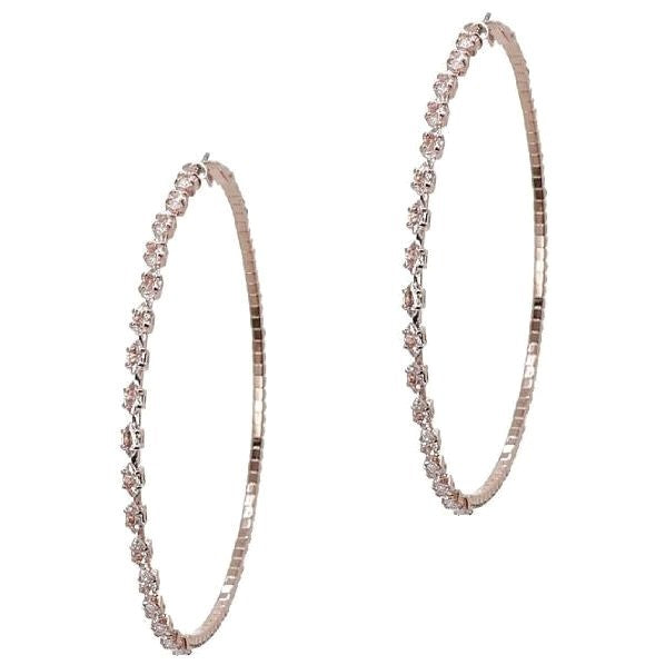 70mm Marquise Circle Mix CZ Hoop Earrings