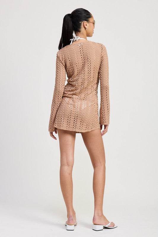 LACE UP COVER UP DRESS