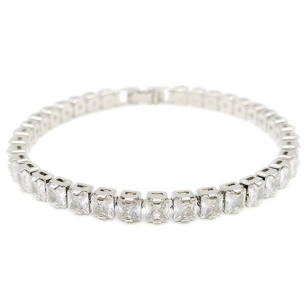 Rectangle Cubic Stainless Steel Tennis Bracelet
