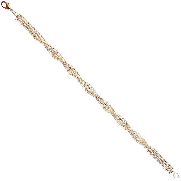 Sophisticated Twisted Cubic Zirconia Link Bracelet