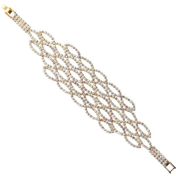 Oval Cloud Dazzling Rhinestone Link Bracelet