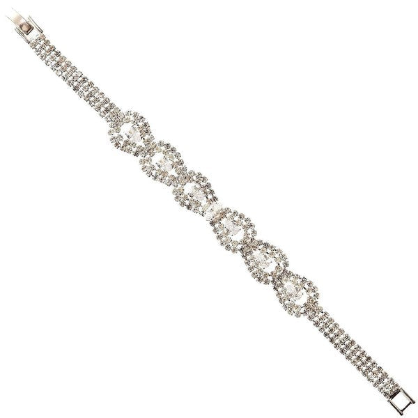 Pear Teardrop CZ Accent Rhinestone Bracelet