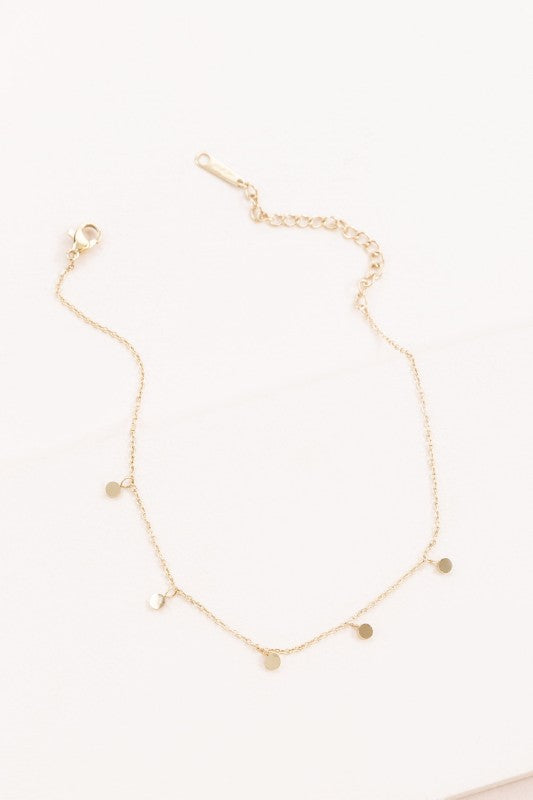 Mini Gold Disc Anklet