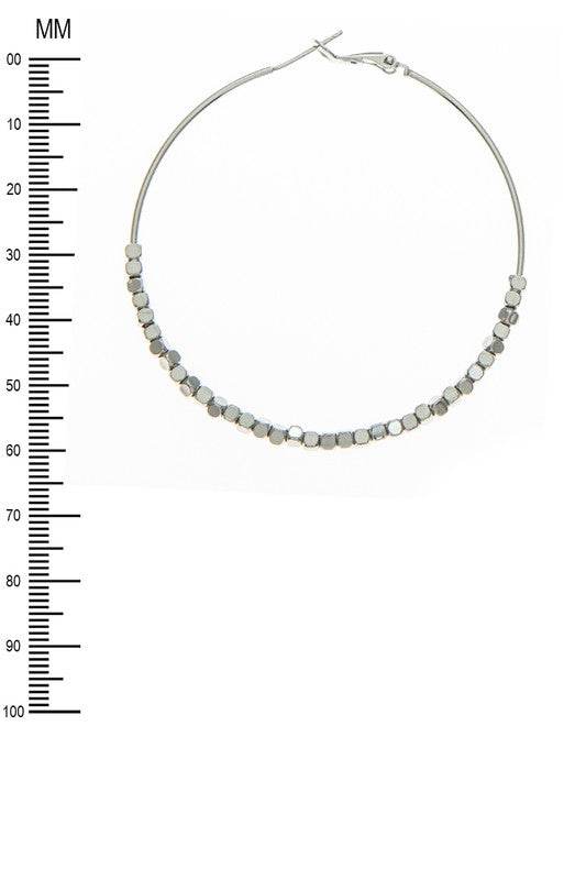 60MM Dainty Nugget Slider Hoop Earrings