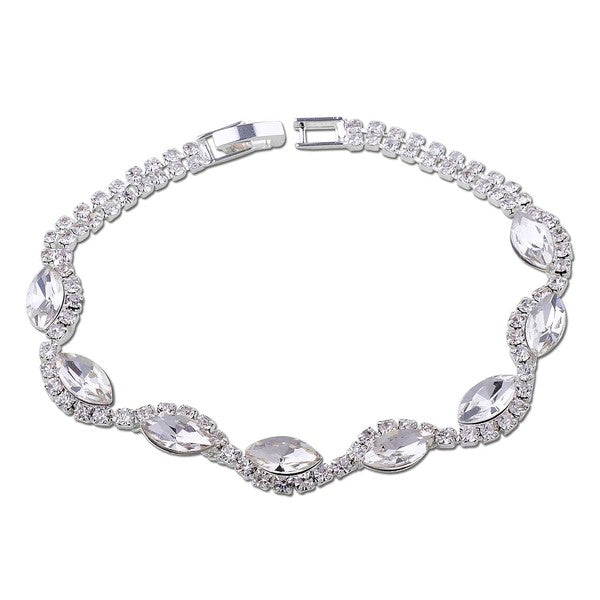 Zigzag Oval Shape Rhinestone Link Bracelet