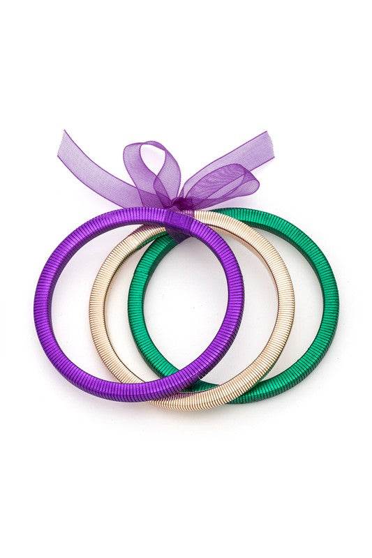 Mardi Gras 3 In 1 Stretchy Bracelet Set