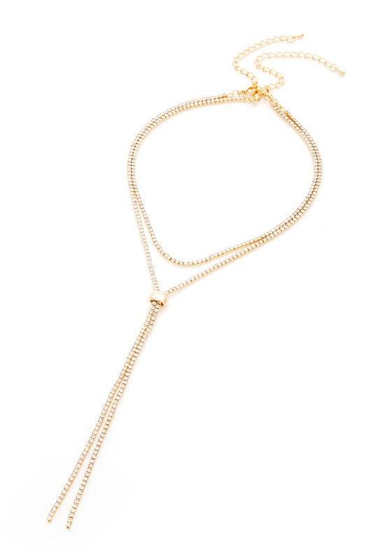 Layered Rhinestone Extra Fine Dainty Necklace