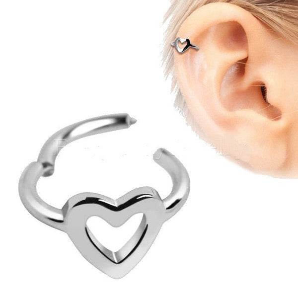 316L Stainless Steel Heart Seamless Clicker Ring