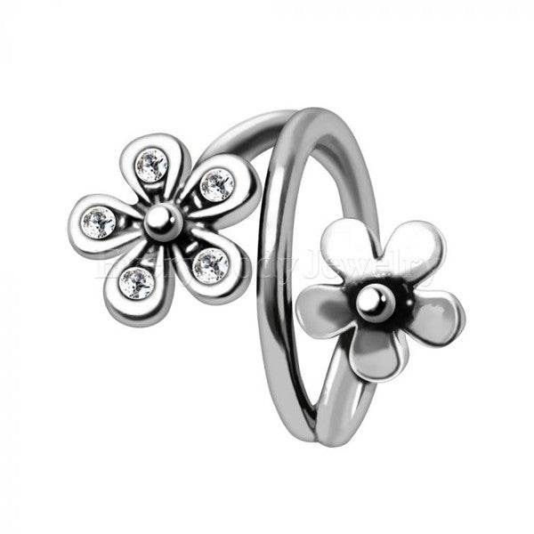 Twist Style Flower Seamless Ring / Cartilage