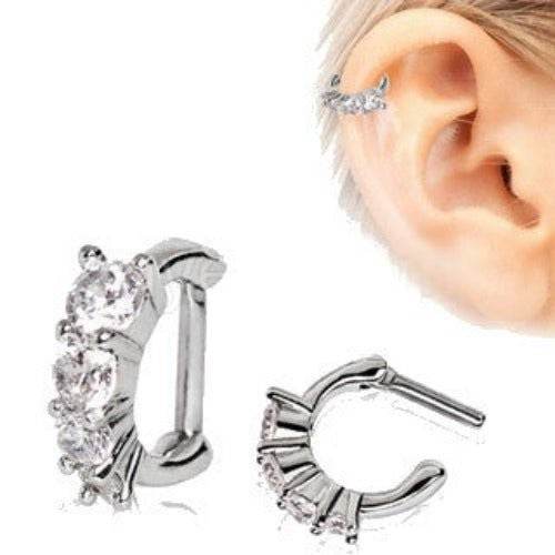 316L Stainless Steel Cascading CZ Cartilage