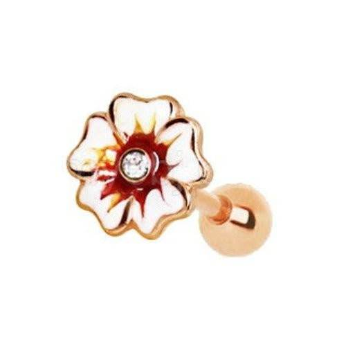 Rose Gold Hawaiian Hibiscus Flower Cartilage