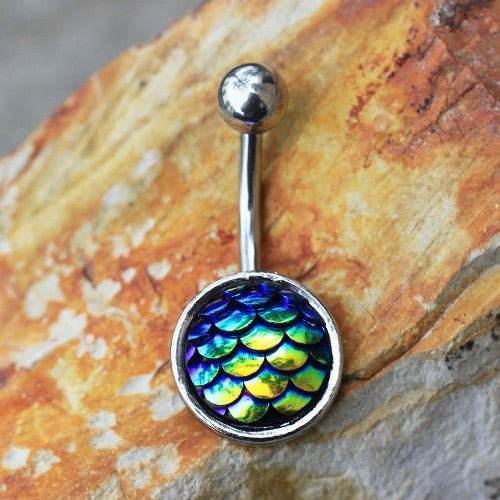 Mermaid Rainbow Scales Navel Ring