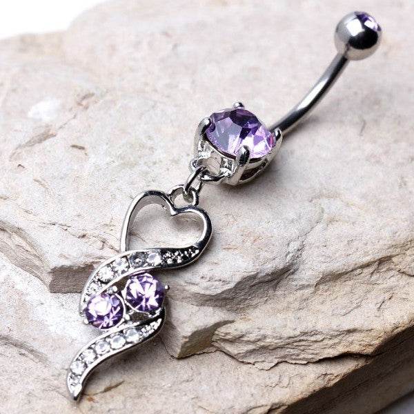 316L Surgical Steel Gemmed Navel Ring with