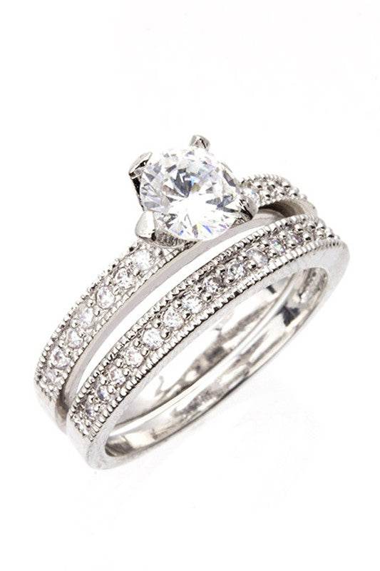 Cubic Zirconia Double Rings