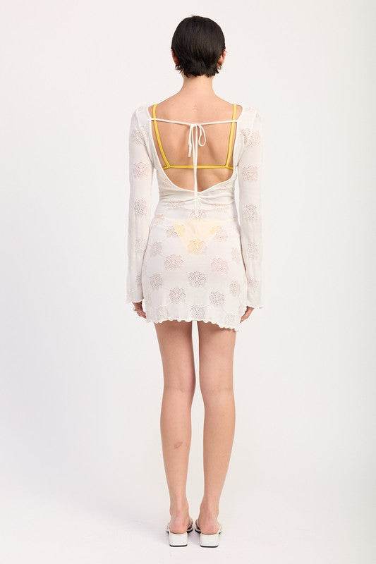 MINI OPEN BACK LONG SLEEVE DRESS