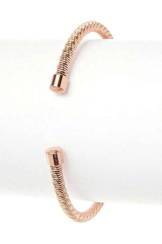 Textured Stainless Steel Adjustable Cuff Bangle