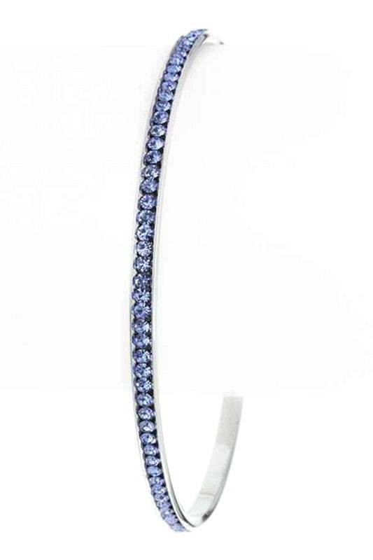 Channel Set Single Row Crystal Bangle