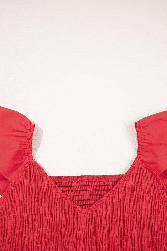 peach smocked maxi dress