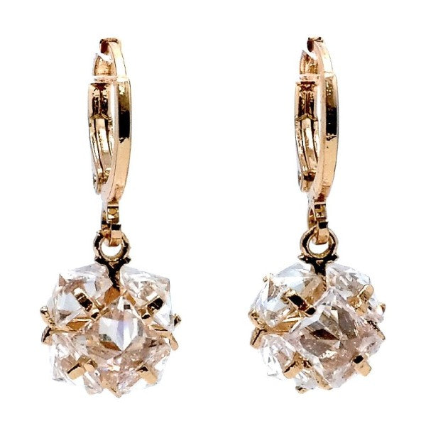 Crystal Dangle Cubic Zirconia Mini Hoop Earrings
